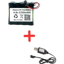 Eufy Rastar 4.8V 2700MAH Oyuncak Araba Bataryası Siyah Soket+Usb Şarj Cihazı