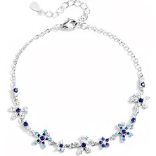 Blue Blossom 925 Ayar Gümüş Çiçek Kadın Bileklik