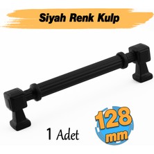 Badem10 Talas Siyah Çizgili Metal Lüks Kulp 128 mm 12.8 cm Mobilya Mutfak Çekmece Dolabı Dolap Kulpları Kulb