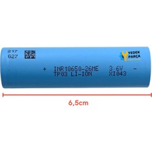 Tenpower 18650 3.6V 2600MAH Li-Ion Şarjlı Pil – Robot Süpürgeler Için Uyumlu Batarya