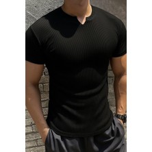 Erkek Kısa Kollu Bisiklet Yaka Burgu Bluz