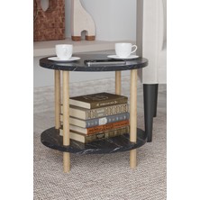 Yuvarlak Ahşap Ayaklı Zigon Sehpa Orta Sehpa Kahve Sehpası