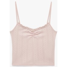 Pamuklu Ince Askılı Pijama Üstü