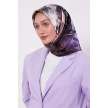 Menekşe Menekşe Desen Sura Ipek Eşarp