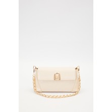 Lêvi D'or Krem - Rugan Logo Detay Omuz Çantası