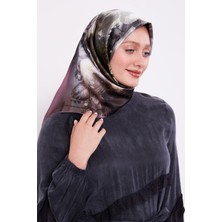 Eflatun Menekşe Desen Sura Ipek Eşarp