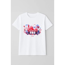 Kadın %100 Pamuk Antalya Baskılı Beyaz T-Shirt