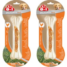 8in1 Delights Strong Tavuklu Köpek Ödül Kemiği (L) 130GR x 2 Adet