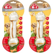 8in1 Delights Bones Tavuklu Düğümlü Köpek Ödül Kemiği (L) 85GR x 2 Adet