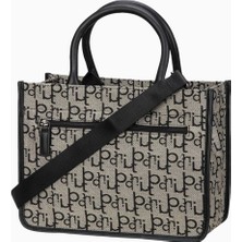 Bugattı Elea Siyah Tote Çanta Deri Detaylı, Ayarlanabilir Askılı, Şık ve Geniş Tasarım