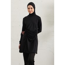 Likralı Tam Kapalı Tesettür Mayo 1429-01 Siyah