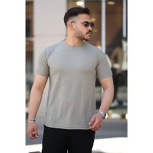 Erkek Ağaç Kabuğu Desenli Kısa Kollu T-Shirt