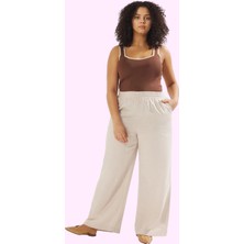 Kadın Geniş Paça Relaxed Pantolon Pamuk Günlük Kullanım Için Hafta Sonu Yaz Aylarının Vazgeçilmezi