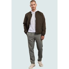 Erkek Regular Fit Rahat Beli Lastikli Duble Paça Pantolon Dokuma Kumaş Günlük Kullanım Hafta Sonu