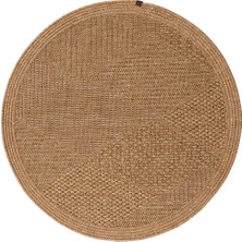 Boho 01 Naturel Yuvarlak Jüt Halı Yolluk Jüt Taban Jüt Kilim Hasır Halı Otantik Bohem Halı