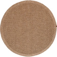 Boho 02 Naturel Yuvarlak Jüt Halı Yolluk Jüt Taban Jüt Kilim Hasır Halı Otantik Bohem Halı