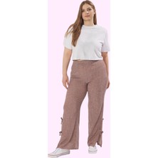 Kadın Geniş Paça Yüksek Bel Örme Pantolon Polyester Günlük Kombinler Yaz Aylarının Vazgeçilmezi