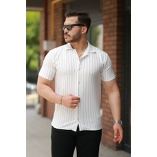 Erkek Kısa Kollu Çizgili Gömlek