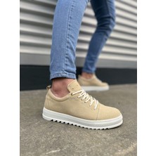 JY152 Cool Bağcıklı Süet Erkek Günlük Spor Klasik Ayakkabı Sbt - Krem