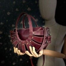 Carıdea El Yapımı Hakiki Deri Bayan Çanta, Clutch, El Omuz Çantası V49