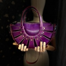 Carıdea El Yapımı Hakiki Deri Bayan Çanta, Clutch, El Omuz Çantası V35