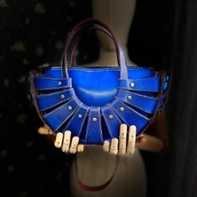 Carıdea El Yapımı Hakiki Deri Bayan Çanta, Clutch, El Omuz Çantası V21