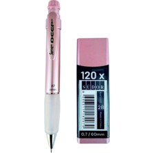 2b , 120' Li 60 mm 0,7 Uç ve Serve Deep 0,7 Uçlu Kalem Seti (Metallik Rose)