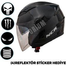 NCR Jet Çenesiz Kask Carbon (Ece Belgeli)