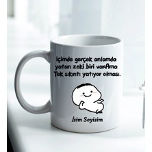 Komik - Esprili Kupa Zeki Biri Var Ama Tek Sıkıntı Yatıyor Olması Tasarımlı Komik Kupa Bardak