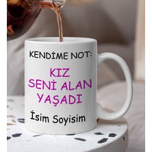 Komik - Esprili  Kendime Not Seni Alan Yaşadı Yazılı Komik Kupa Bardak