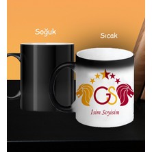 Kişiye Özel Sarı Kırmızı Taraftar Tasarımlı Porselen Sihirli Kupa