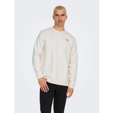 Only&Sons ONSDAWSON REG CREW VD Beyaz Erkek Sweatshirt