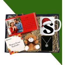 Kişiye Özel Yatay Renkli Masaüstü Her Ay Için Özel 12 Fotoğraflı Masa Takvim ve Kupa Bardak Peluş Ayıcık Kartanesi Gümüş Kaplama Kolye