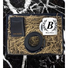 Kişiye Özel Premium Baş Harf Isim Soyisim Tasarımlı Kupa Bardak Mekanizmalı Cüzdan Kemer Özel Hediye Seti