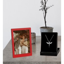 Kişiye Özel Fotoğraflı  Ahşap Çerçeve ve Melek Kolye