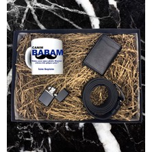 Kişiye Özel Canım Babam Tasarımlı Kupa Bardak Mekanizmalı Cüzdan Kemer Çakmak Özel Hediye Set