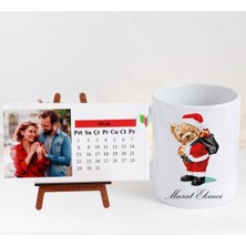 Kişiye Özel 12 Adet Renkli Fotoğraflı 2025 Tarihli Şövale Masa Takvimi ve Kupa Bardak Yeni Yıl Yılbaşı