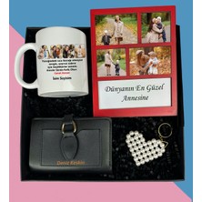 Anneler Gününe Özel 4 Fotoğraflı Kolaj Çerçeve Bayan Cüzdan Kupa Bardak Inci Anahtarlık