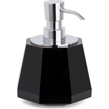System Banyo Aksesuarları Cyrstal Bath Accessory Soap Dispenser Black/Chrome 150 ml - 148x120x120 mm