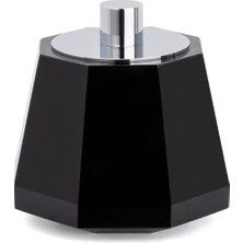 System Banyo Aksesuarları Cyrstal Bath Accessory Cotton Box Black|Chrome 110x120x120 mm
