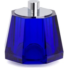 System Banyo Aksesuarları Cyrstal Bath Accessory Cotton Box Blue/Chrome 110x120x120 mm