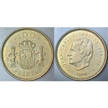 Ispanya 100 Peseta 2000 Yılı Juan Carlos I. Az Çıkar.