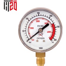 Yıldız 51315 Basınç Göstergesi 0-315 Oksijen Giriş
