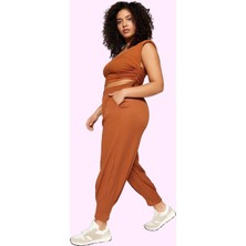 Kadın Büyük Beden Örme Pantolon Yüksek Bel Havuç Kalıp Regular Boy Yaz Aylarının Vazgeçilmezi
