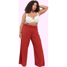 Kadın Büyük Beden Plaj Pantolonu Rahat Yazlık Geniş Paça Yüksek Bel Yaz Aylarının Vazgeçilmezi