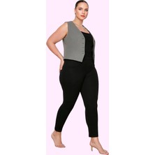 Kadın Düz Desen Regular Skinny Pantolon Yüksek Bel Örme Kumaş Casual Yaz Aylarının Vazgeçilmezi
