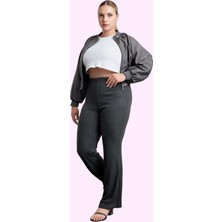 Kadın Kaşkorse Örme Pantolon Yüksek Bel Ispanyol Paça Kışlık Model Yaz Aylarının Vazgeçilmezi