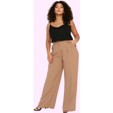 Kadın Dokuma Pantolon Geniş Paça Yüksek Bel Casual Tasarım Fermuarlı Yaz Aylarının Vazgeçilmezi