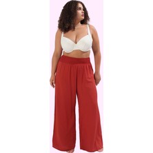 Kadın Yazlık Geniş Paça Pantolon Viskoz Polyester Büyük Beden Günlük Kullanım Modern Tasarım