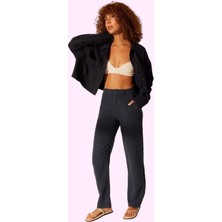 Kadın Keten Dokuma Pantolon Yüksek Bel Geniş Paça Rahat Günlük Stil Yaz Aylarının Vazgeçilmezi